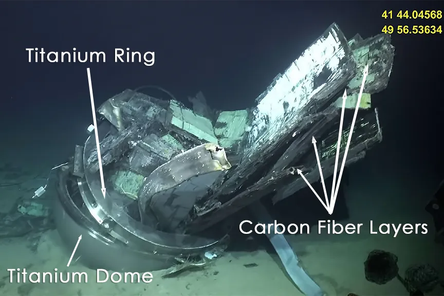 Titan Submersible Wreckage on the Ocean Floor After Catastrophic Implosion